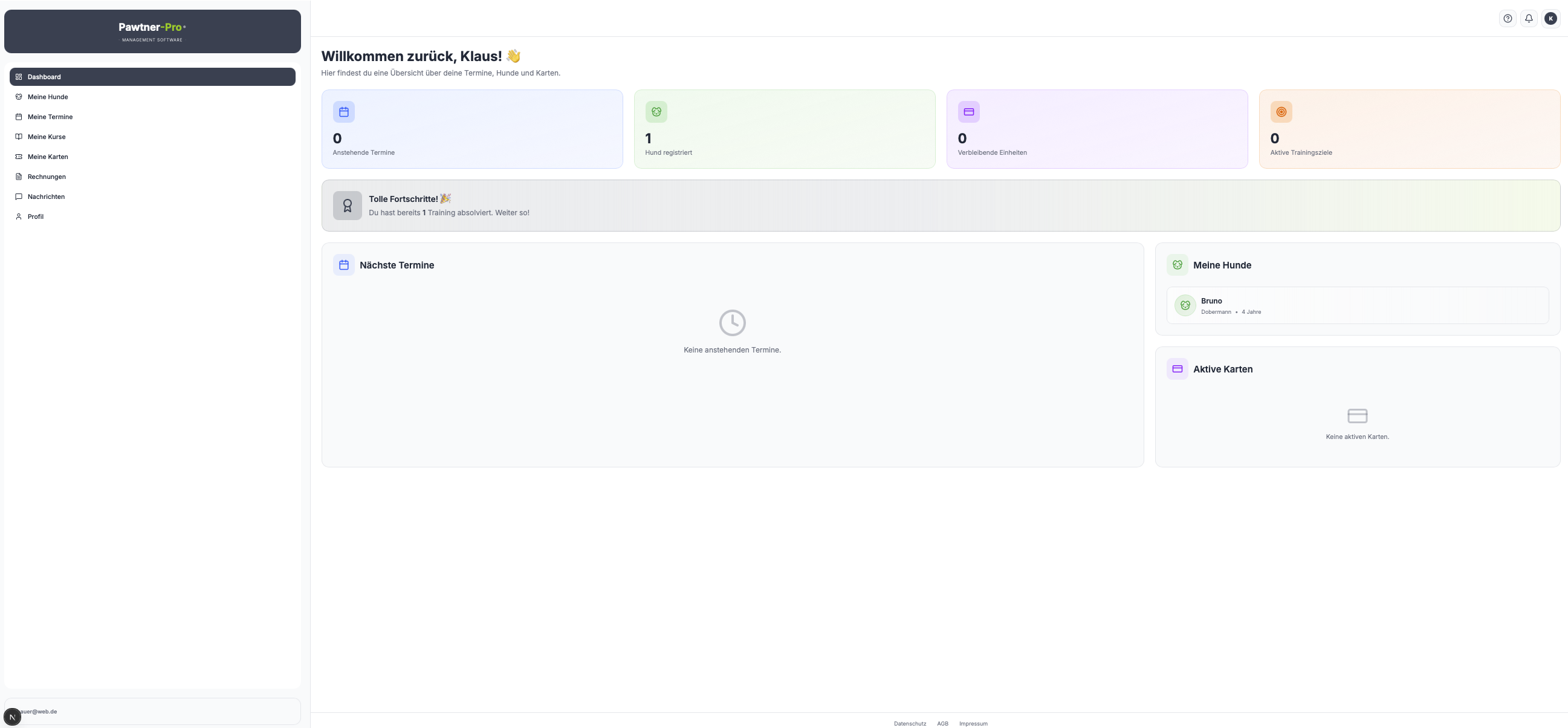 Kundenportal Dashboard