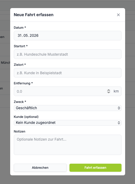 Neue Fahrt